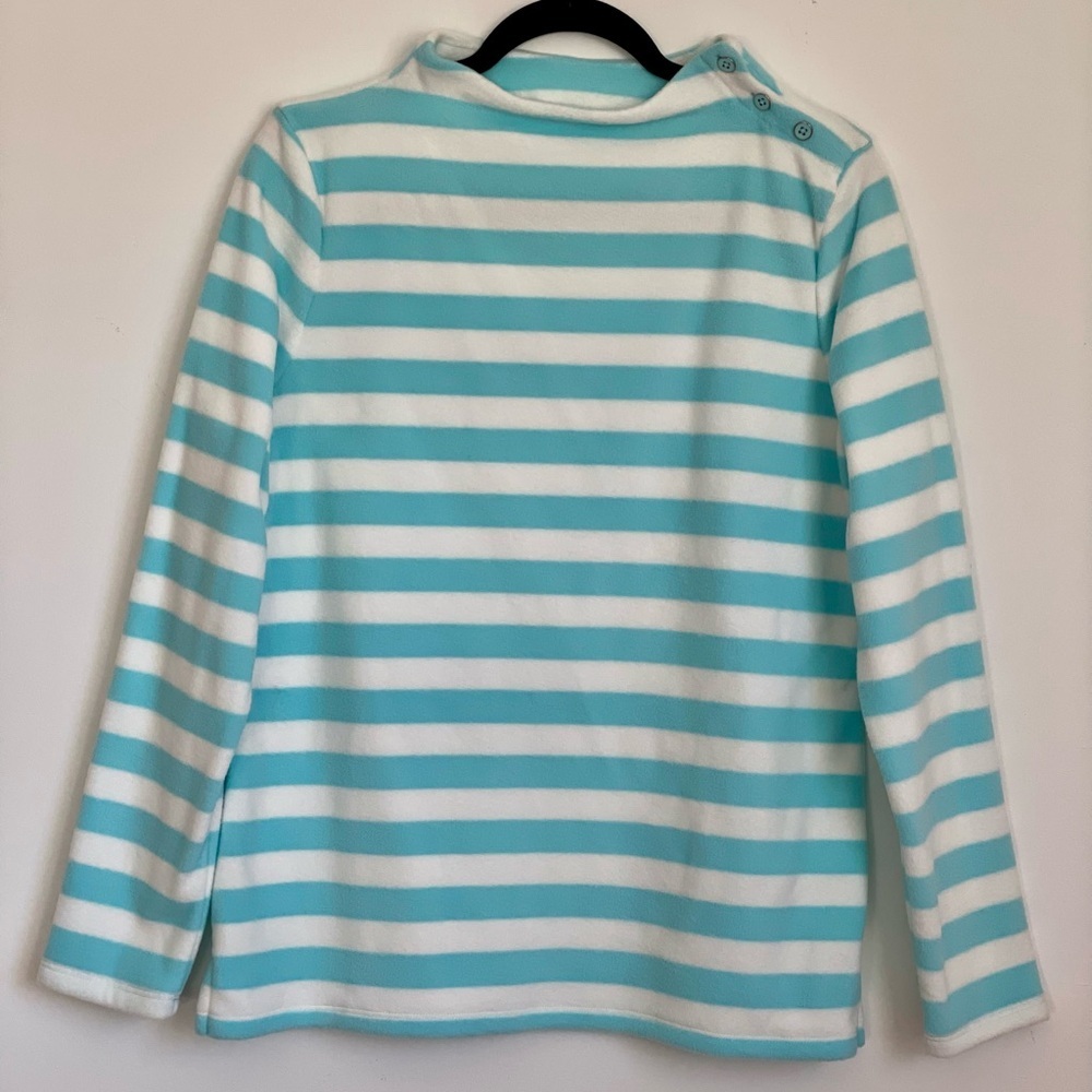 Talbots Button Detail Funnel Neck Fleece Pull-over Size Medium